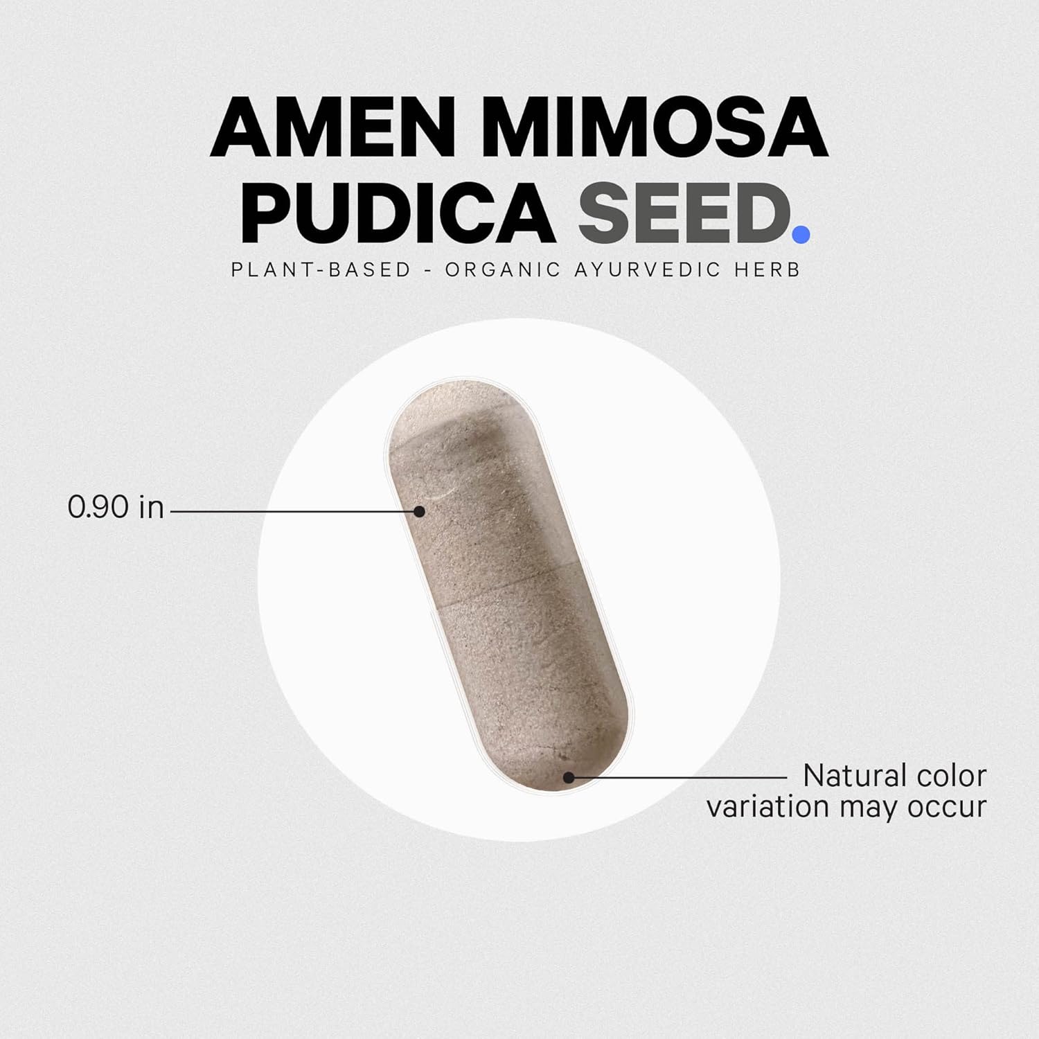 Amen Organic Mimosa Pudica Seeds Capsules, 2 Month Supply, Vegan Mimosa Pudica Seed Plant Supplement - Mimosine Sensitive Plant Pills - Fat Soluble Dietary Supplement - Non-GMO & Vegan - 120 Capsules Nirvana Guru