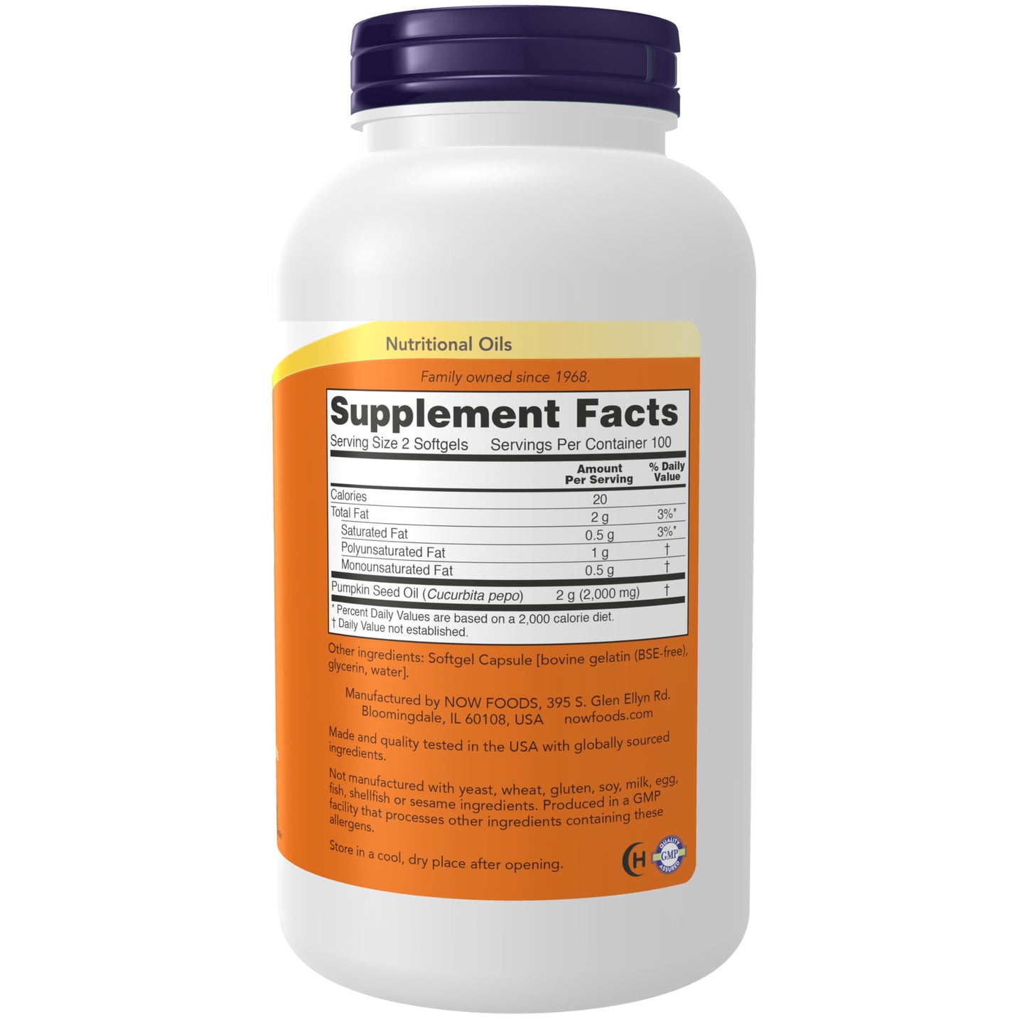 NOW Foods Supplements, Pumpkin Seed Oil 1000 mg with Essential Fatty Acids and Phytosterols, Cold Pressed, 200 Softgels - Nirvana Guru