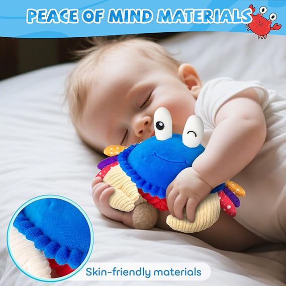 Baby Toys 12-18 Months, Musical Crawling Crab Plush Toy - 40 Songs & Recording Feature, Dancing Walking Moving Bouncing Tummy Time Toy, Sensory Toys for Toddlers 1-3, Birthday Gifts for Infants nirvanaguru