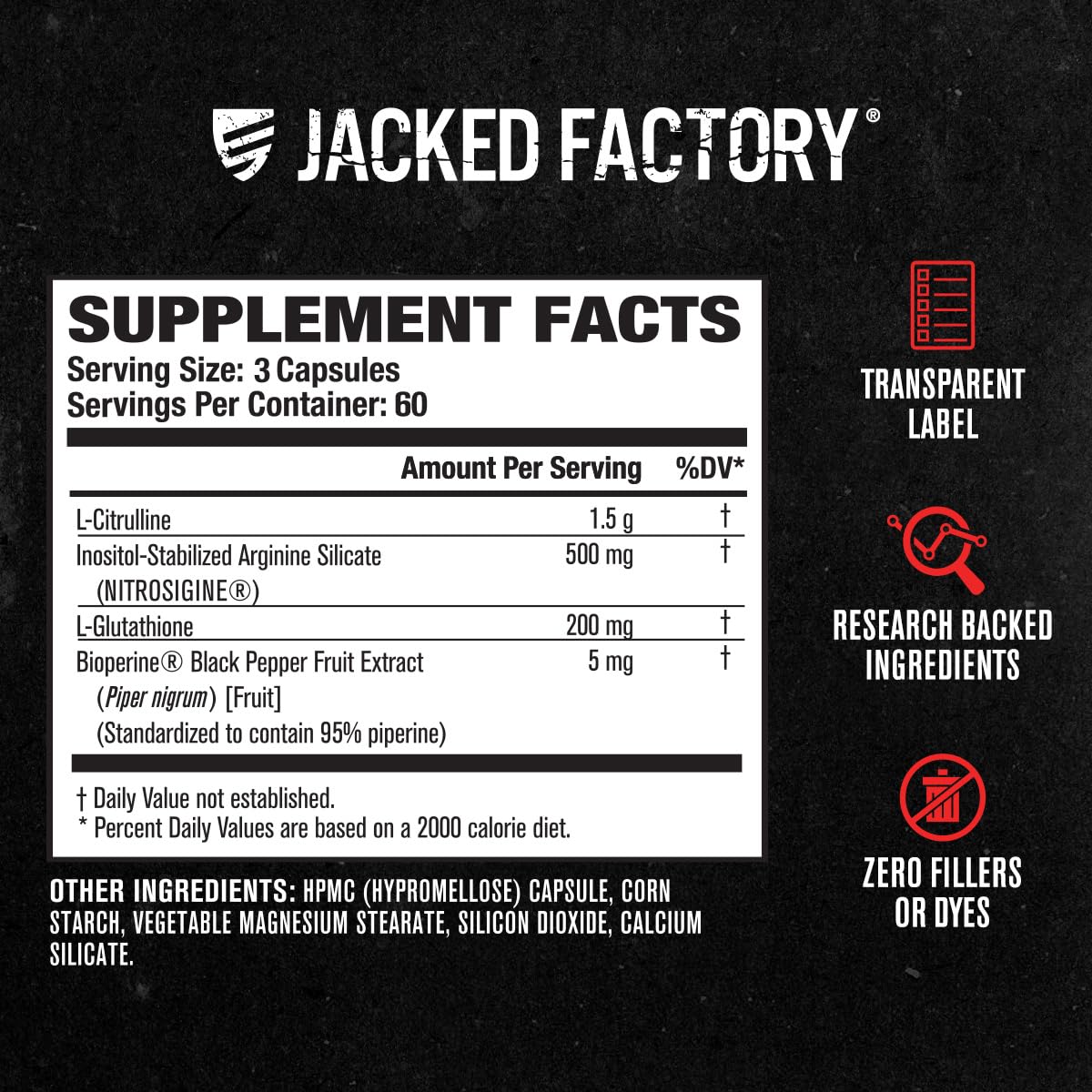 Jacked Factory N.O. XT Nitric Oxide Supplements for Men w/Nitrosigine L Arginine L Citrulline Supplement for Muscle Pumps & Vascularity - Pre Workout Nitric Oxide Booster & Muscle Builder - 90 Caps Nirvana Guru