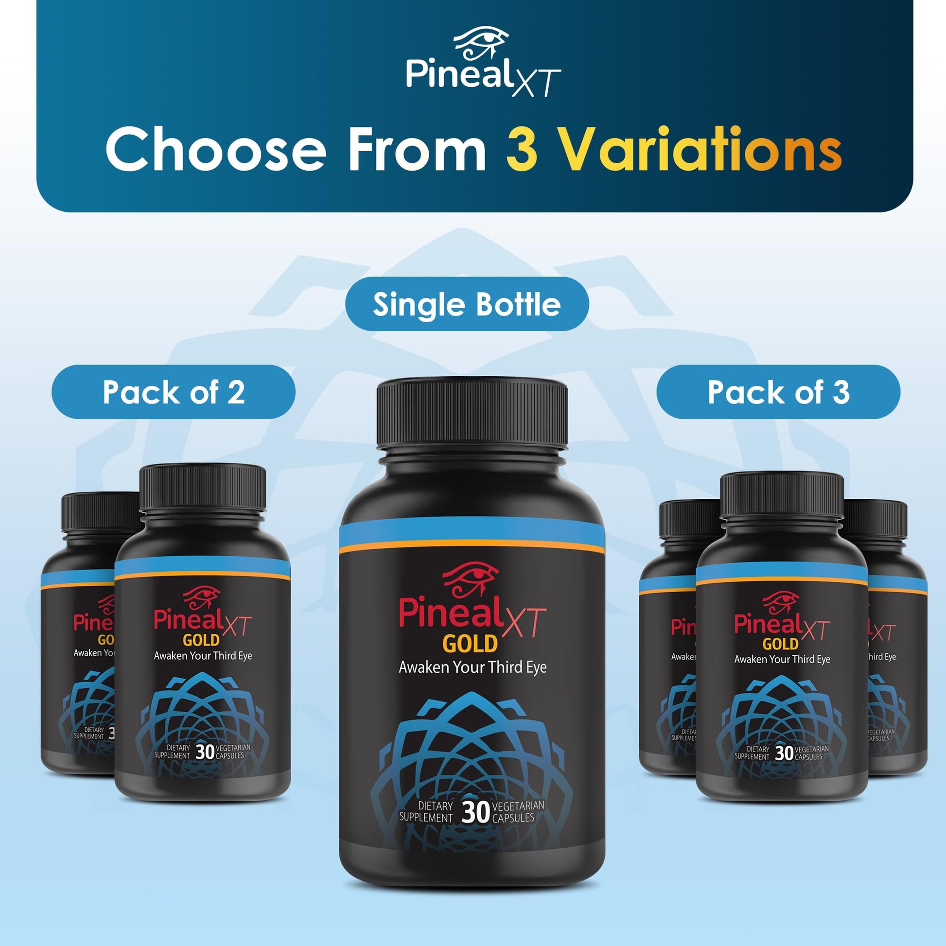 Pineal XT Gold - Pineal Gland Supplement - Third Eye Awakening - Focus and Memory Supplement for Brain - 7 Powerful Ingredients Decalcify, Detox, and Activate Your Pineal Gland Nirvana Guru