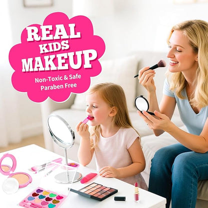 ULOVEME Kids Real Makeup Kit for Girls with Fluffy Purse - Real, Non Toxic, Washable Make Up Toy - Umicorn Toys Gift for 3 4 5 6 7 8 Years Old Girls Birthday (Pink Umicorn) nirvanaguru