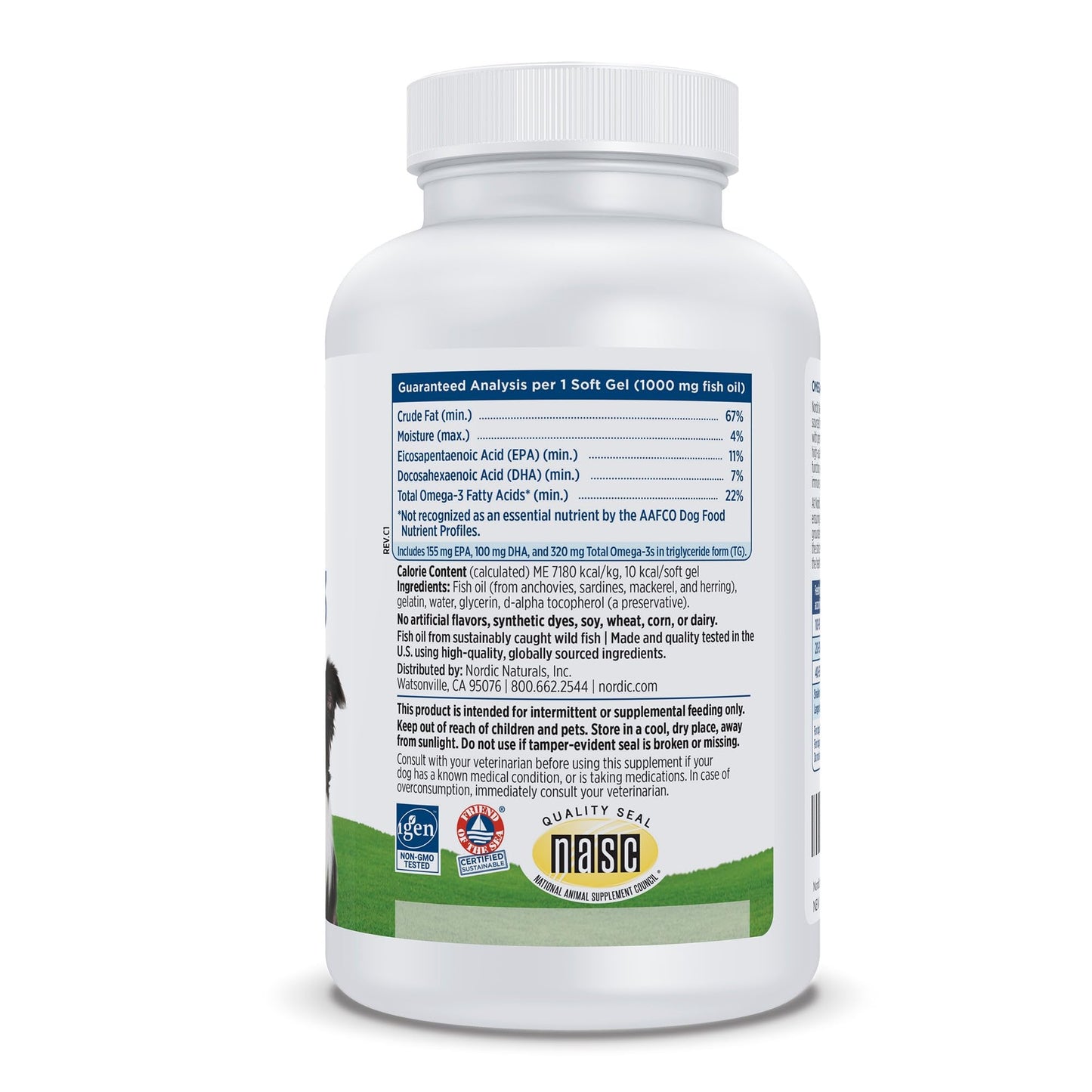 Nordic Naturals Omega-3 Pet, Unflavored - 180 Soft Gels - 330 mg Omega-3 Per Soft Gel - Fish Oil for Dogs with EPA & DHA - Promotes Heart, Skin, Coat, & Immune Health - Nirvana Guru