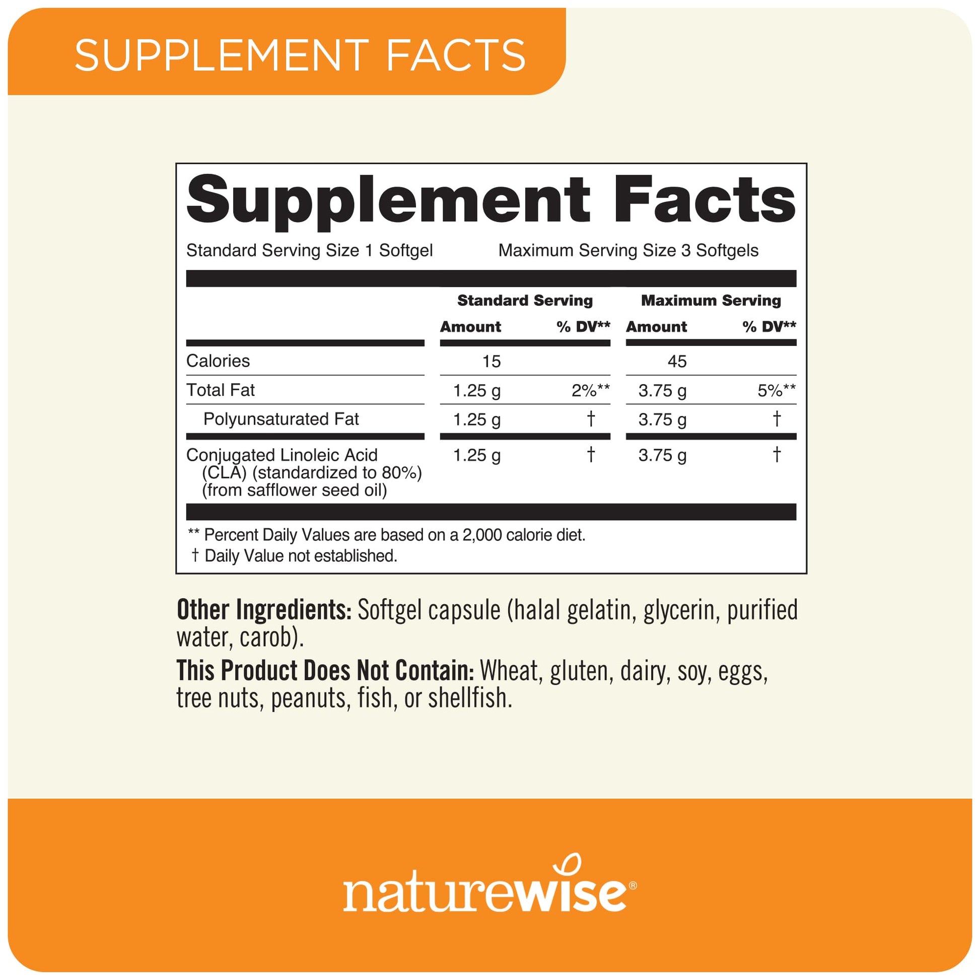 NatureWise CLA 1300 - 95% Active Conjugated Linoleic Acid for Women and Men, Not Stimulating, Supports Weight & Fitness Goals - Non-GMO, Gluten Free - 180 Softgels[2-Month Supply] - Nirvana Guru