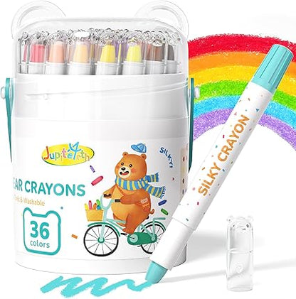 36 Color Twist Crayons for Toddlers 1-3 and Kids 4-8, Non-Toxic Washable Crayons 2-4, Ultra-Silky Easy-Grip Art Supplies, Ideal Coloring Gift for Boys and Girls nirvanaguru