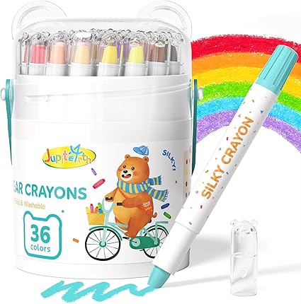 36 Color Twist Crayons for Toddlers 1-3 and Kids 4-8, Non-Toxic Washable Crayons 2-4, Ultra-Silky Easy-Grip Art Supplies, Ideal Coloring Gift for Boys and Girls nirvanaguru