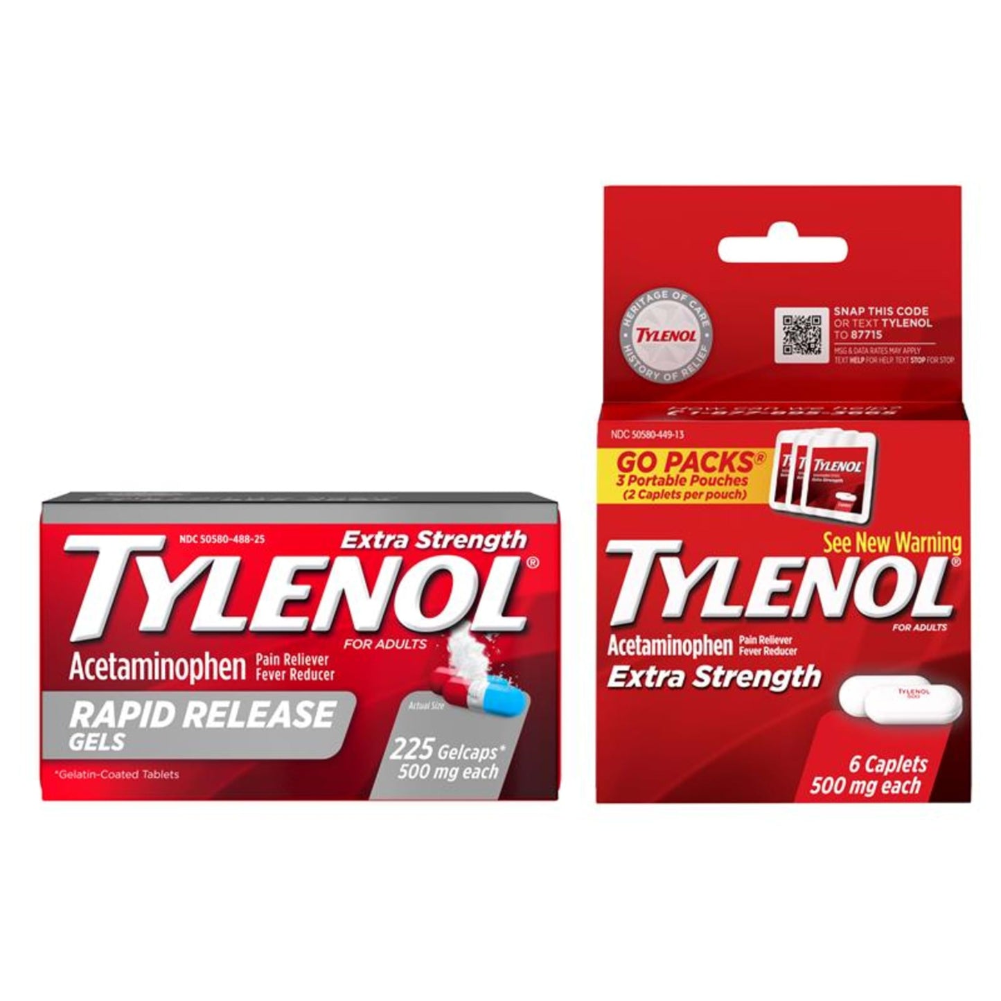 Tylenol Extra Strength Acetaminophen Rapid Release Gels, Extra Strength Pain Reliever & Fever Reducer, Gelcaps with Laser-Drilled Holes, 500 mg Acetaminophen, 100 ct