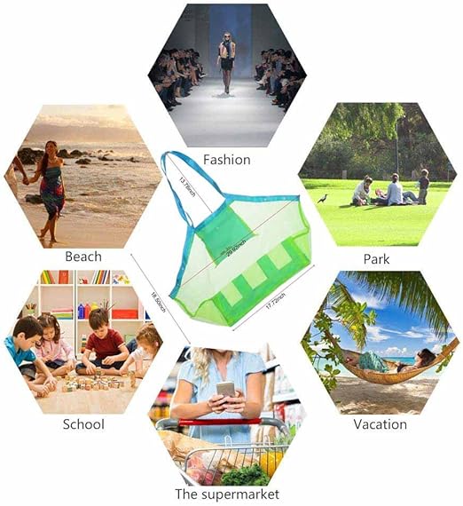 SupMLC Mesh Extra Large Beach Bags and Totes - Holds Toys, Towels, Sand Away - For Children's Toys, Market, Grocery, Picnic nirvanaguru