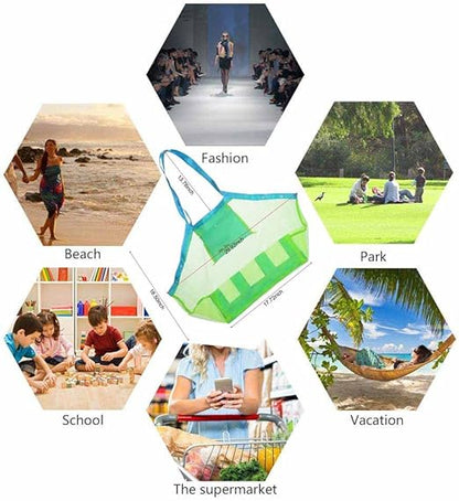 SupMLC Mesh Extra Large Beach Bags and Totes - Holds Toys, Towels, Sand Away - For Children's Toys, Market, Grocery, Picnic nirvanaguru