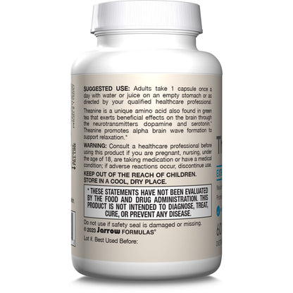 Jarrow Formulas Extra Strength Theanine 200 mg, Dietary Supplement That Promotes Relaxation, Amino Acid Supplement for Relaxation Support, 60 Veggie Capsules, 60 Day Supply - Nirvana Guru