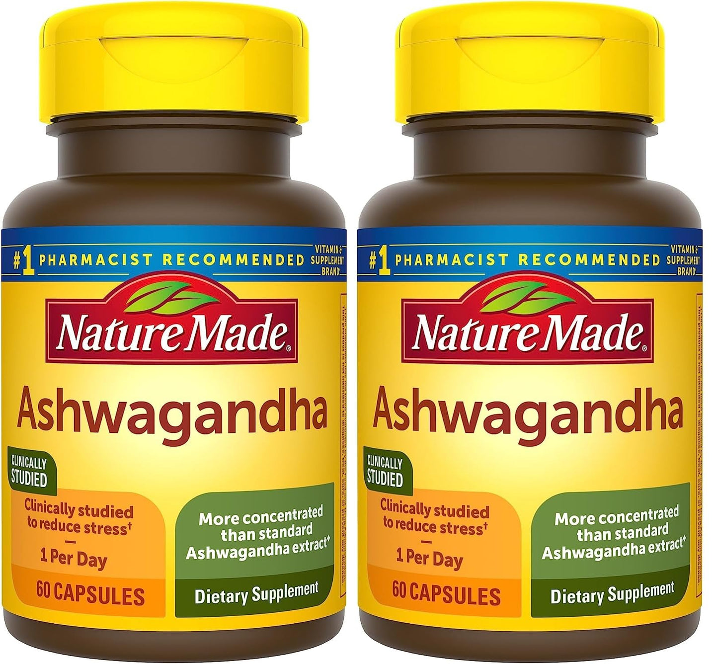 Nature Made Ashwagandha Capsules 125mg for Stress Support, 60 Capsules, 60 Day Supply - Nirvana Guru