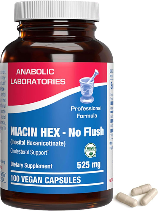 High Absorption Vitamin B3 Niacin Flush Free - Clinical Formula Flush Free Niacin Supplement from Inositol Hexanicotinate for Heart Skin & Nerve Support - Vegan Non-GMO Made in The USA - 100 Servings Nirvana Guru