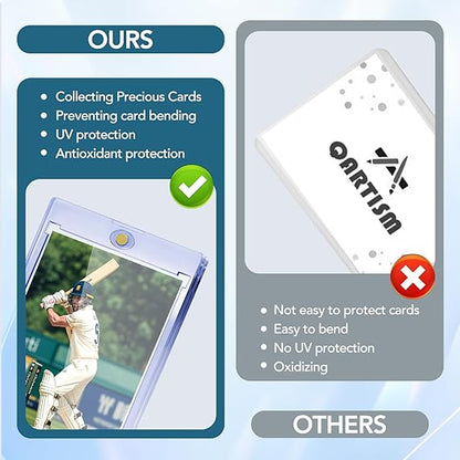 20ct Magnetic Card Holders, 35pt One Touch Card Holder, U-V Protection Hard Plastic Case for Trading Cards, Display Case for Sports, Baseball, Football, Game Cards nirvanaguru