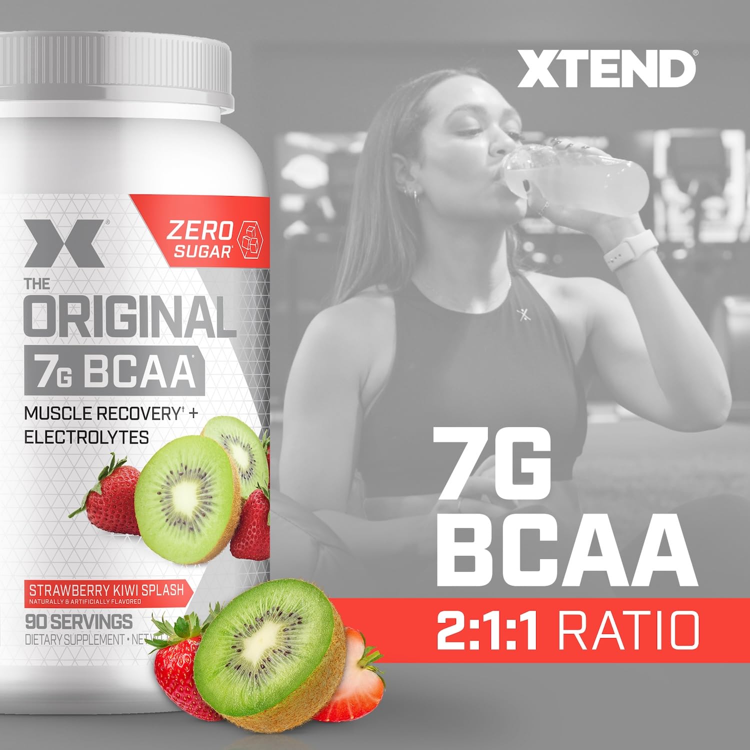 Original BCAA Powder Airheads Candy Flavor, 7g BCAA and 2.5g L-Glutamine, Sugar Free Post Workout Muscle Recovery Drink with Amino Acids for Men & Women, 30 Servings Nirvana Guru