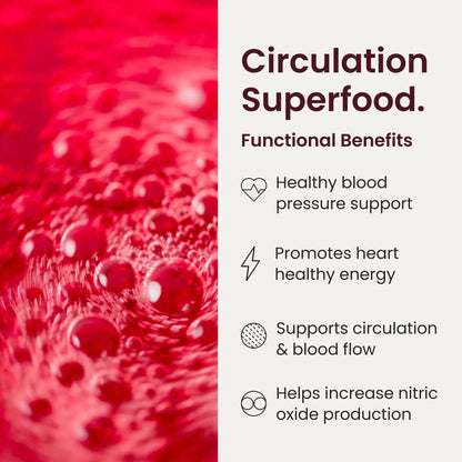 HumanN SuperBeets Beet Root Powder - Non-GMO Beetroot Superfood - Nitric Oxide Supplement for Heart Health, Circulation & Blood Pressure Support - Black Cherry, 30 Servings - Nirvana Guru