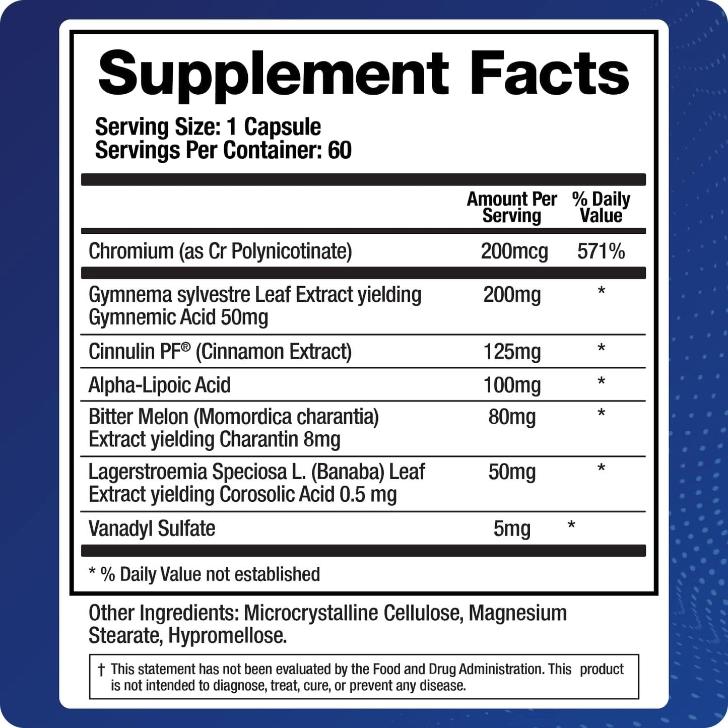 BioMatrix Metabolism Supplement for Men and Women, Cinnamon, Gymnema, Lipoic Acid, Vanadyl Sulfate, Chromium Picolinate, Bitter Melon (60 Capsules) Nirvana Guru