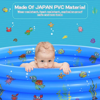 Garden Round Inflatable Baby Swimming Pool, Portable Inflatable Child/Children Little Pump Pool,Kiddie Paddling Pool Indoor&Outdoor Toddler Water Game Play Center for Kids/Girl/Boy nirvanaguru