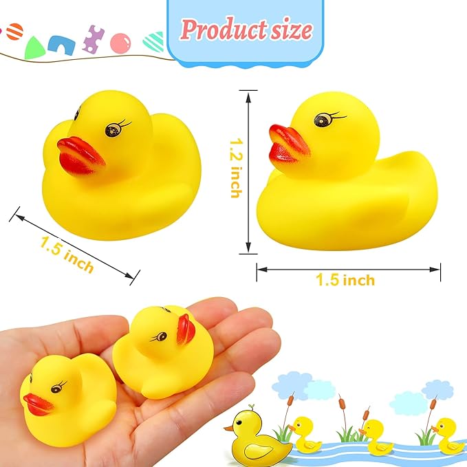 Rubber Duck Bath Toys 50PCS Mini Ducks Bulk for Kids Baby Shower Decorations Birthday Party Favors Gift Classroom Summer Beach Pool Activity Carnival Game nirvanaguru
