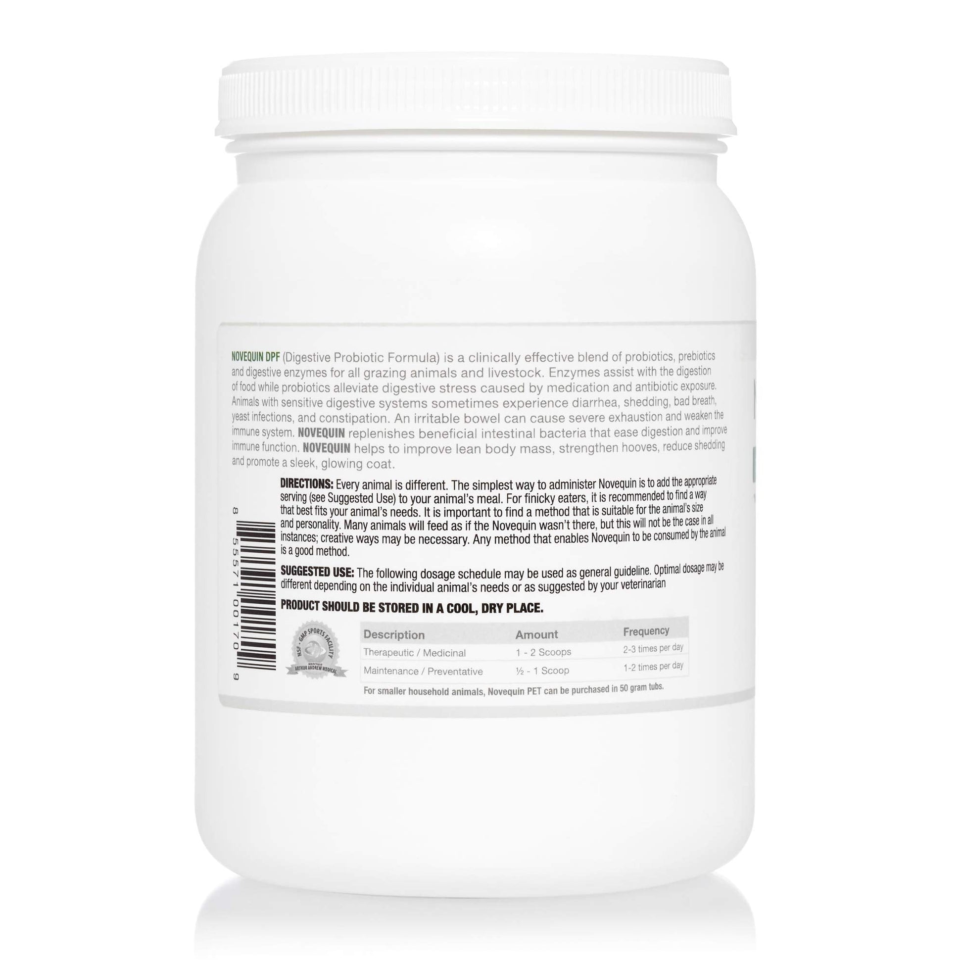 Arthur Andrew Medical, Novequin DPF, Digestive Probiotic Formula for Large Animals, Prebiotics, Probiotics, and Enzymes, Non-GMO, 1000 Grams Nirvana Guru