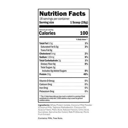 Clear Whey Isolate Protein Powder, Frosty Lemonade, 20g Complete Protein per Serving, No Added Sugar, Grass-Fed, 21 Servings Nirvana Guru
