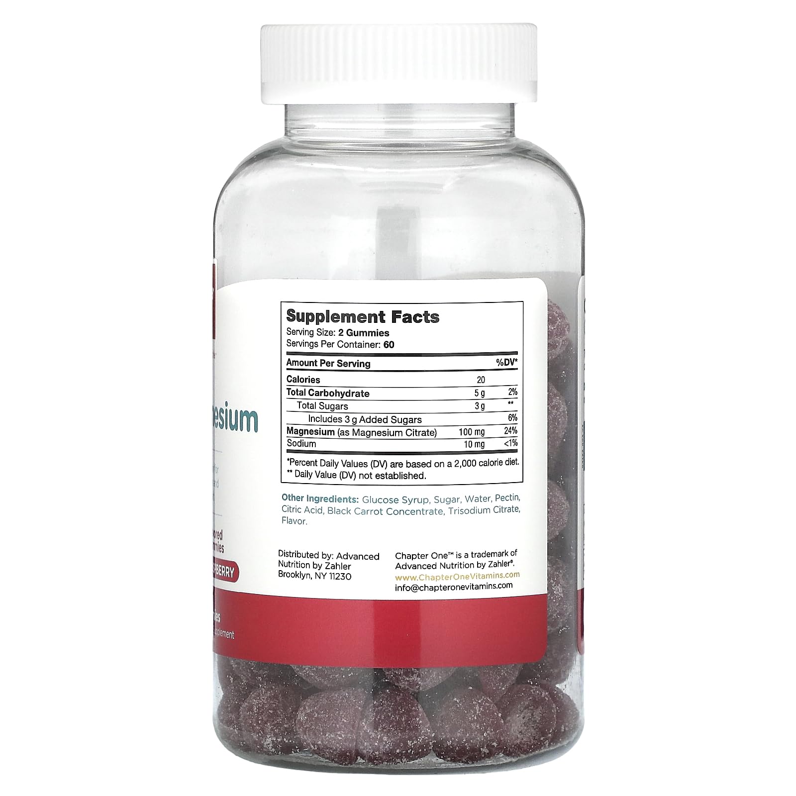 Chapter One Magnesium Gummies for Kids & Adults - Natural Calm Gummies - Calm Magnesium Citrate - Bone and Muscle Function Supplements for Kids & Adults - Mood Support, Kosher Apple Flavor (60) - Nirvana Guru