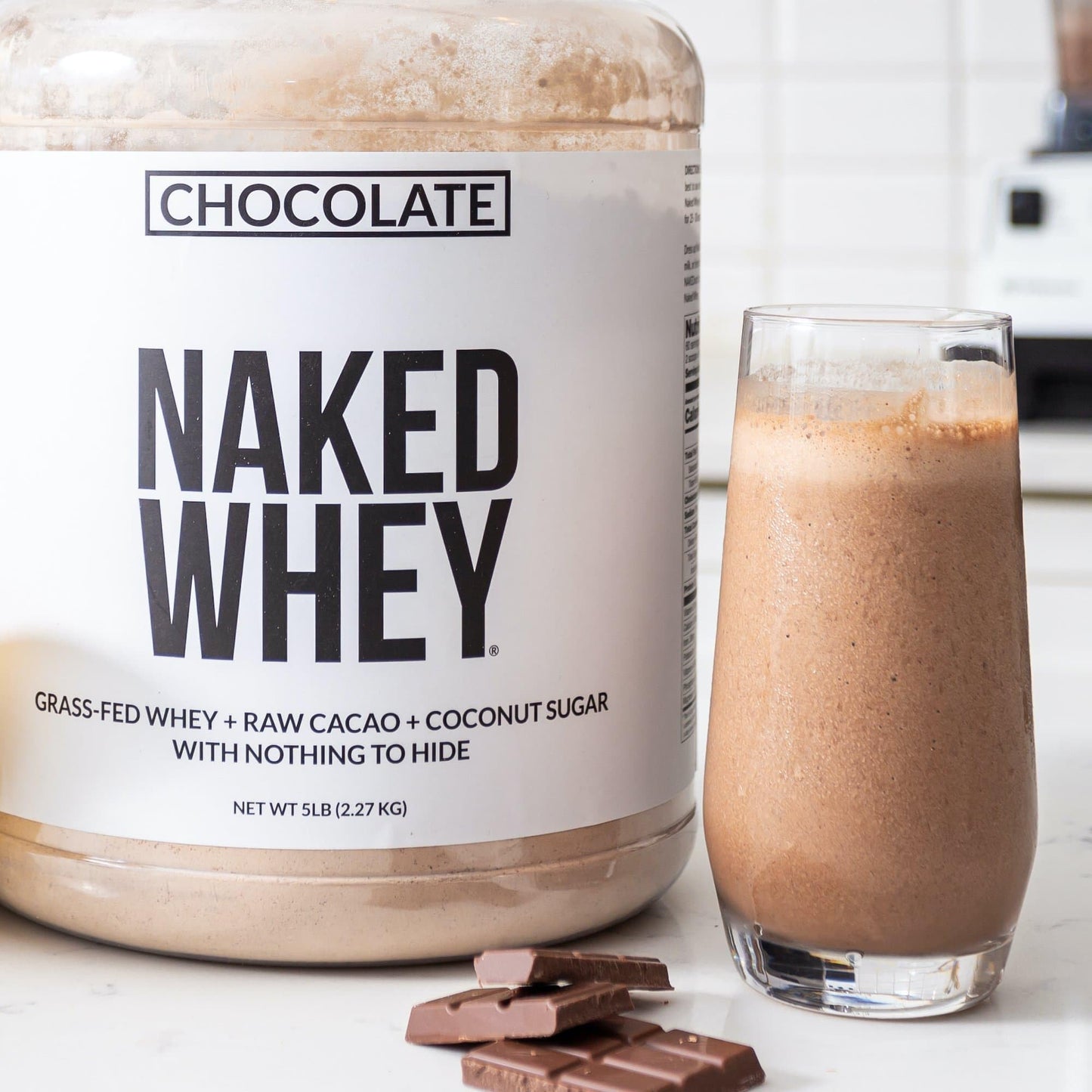NAKED Whey Vanilla Protein Powder - Only 3 Ingredients - Grass Fed Whey Protein Powder, Vanilla Flavor, and Organic Coconut Sugar, No GMO, No Soy, and Gluten Free - 24 Servings