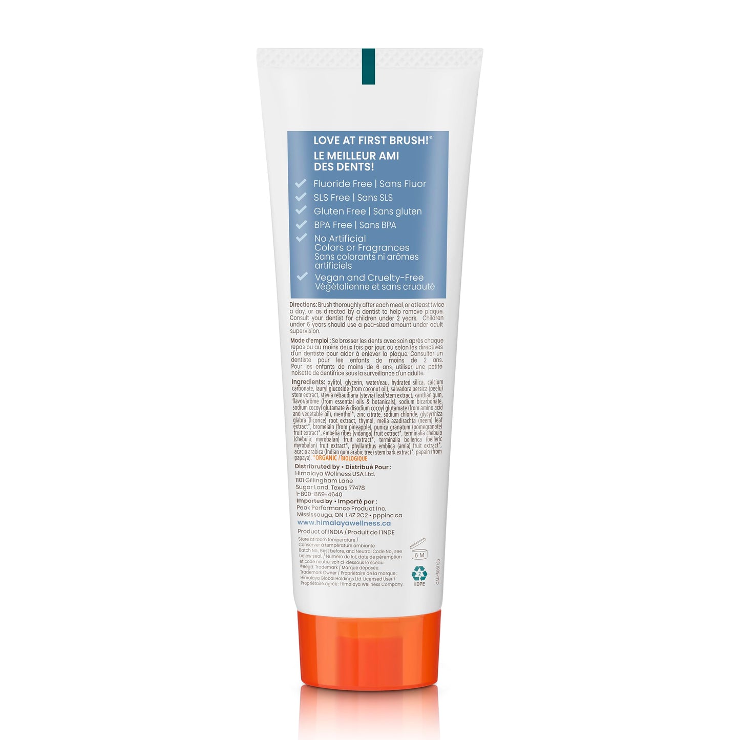 Himalaya Botanique Whitening Antiplaque Toothpaste with Xylitol, Fluoride Free, for Plaque Reduction & Gentle Whitening, 4 oz - Nirvana Guru