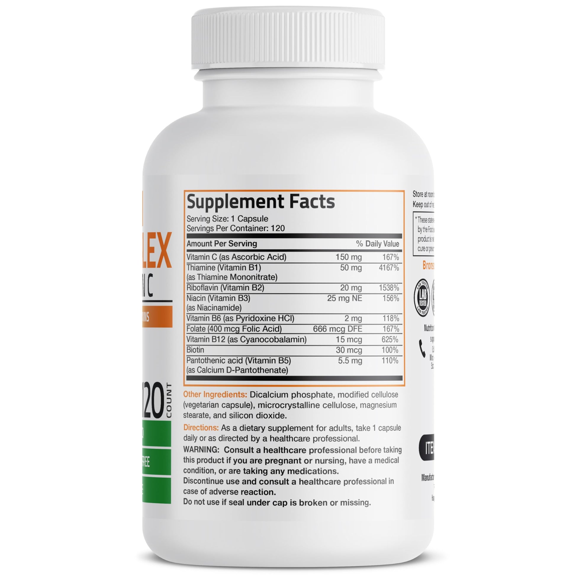 Bronson Vitamin B Complex with Vitamin C - Immune Health, Energy Support & Nervous System Support - Non-GMO, 250 Vegetarian Capsules Nirvana Guru