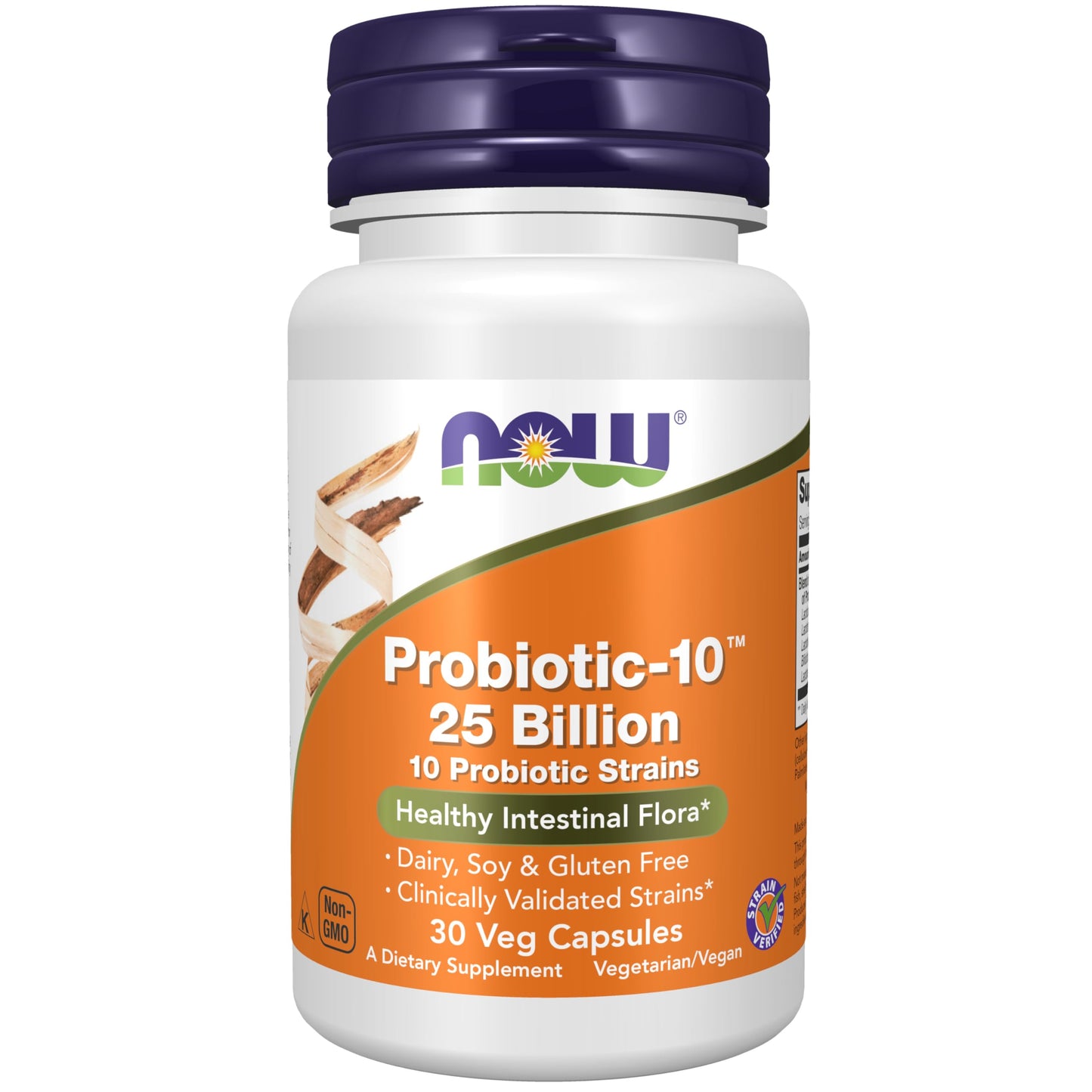 NOW Foods Supplements, Probiotic-10™, 25 Billion, with 10 Probiotic Strains, Dairy, Soy and Gluten Free, Strain Verified, 100 Veg Capsules - Nirvana Guru
