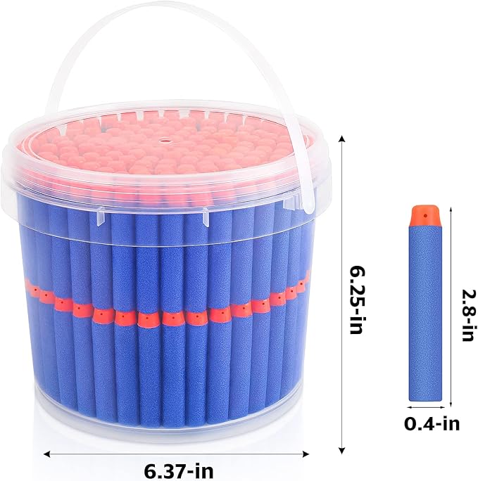 Refill Darts Bullets Compatible with Nerf Guns N-Strike Elite Series, 300PCS Refill Darts Premium Foam Bullets Pack with Portable Storage Bucket nirvanaguru