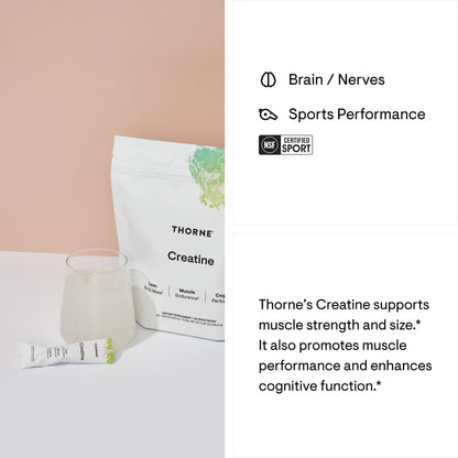 THORNE Creatine - Micronized Creatine Monohydrate Powder, Amino Acid Support for Muscles, Cellular Energy & Cognitive Function* - Unflavored - NSF Certified for Sport - 5 g per Serving - 90 Servings - Nirvana Guru