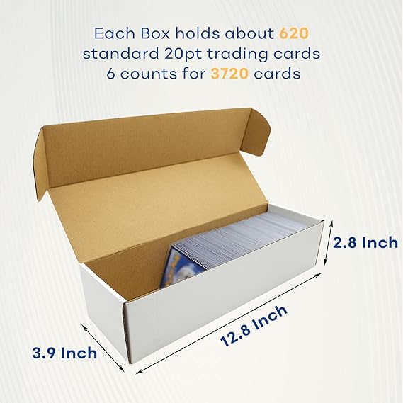 Trading Card Storage Box, Mtg Storage Box with Dividers, Cardboard Collector Box for TCG, Baseball Sports Cards, 6 Count nirvanaguru