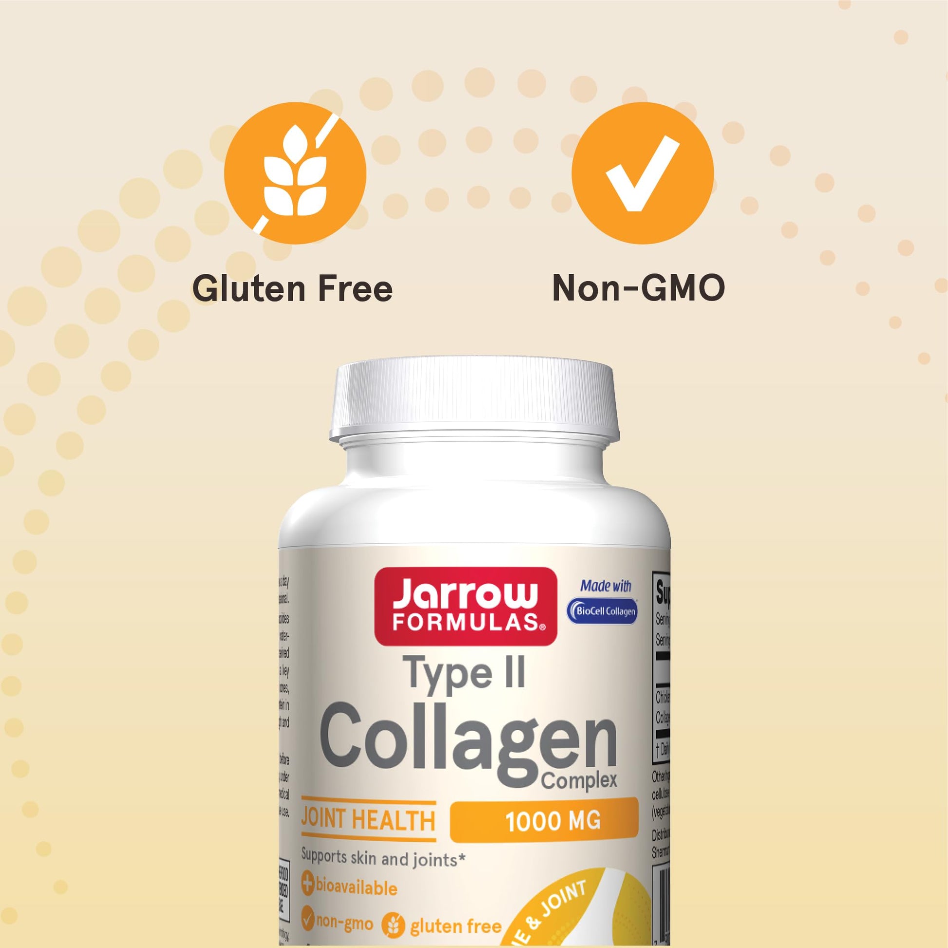 Jarrow Formulas Type II Collagen Complex 1000 mg Supplements, Supports Skin and Joint Health, 60 Capsules, 30 Day Supply - Nirvana Guru