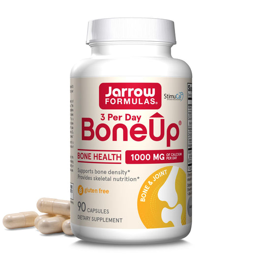Jarrow Formulas BoneUp Three Per Day For Bone Support and Skeletal Nutrition, Includes Vitamin D3, K2 (as MK-7) and 1000 mg of Calcium Per Day, 180 Capsules, 60 Day Supply - Nirvana Guru