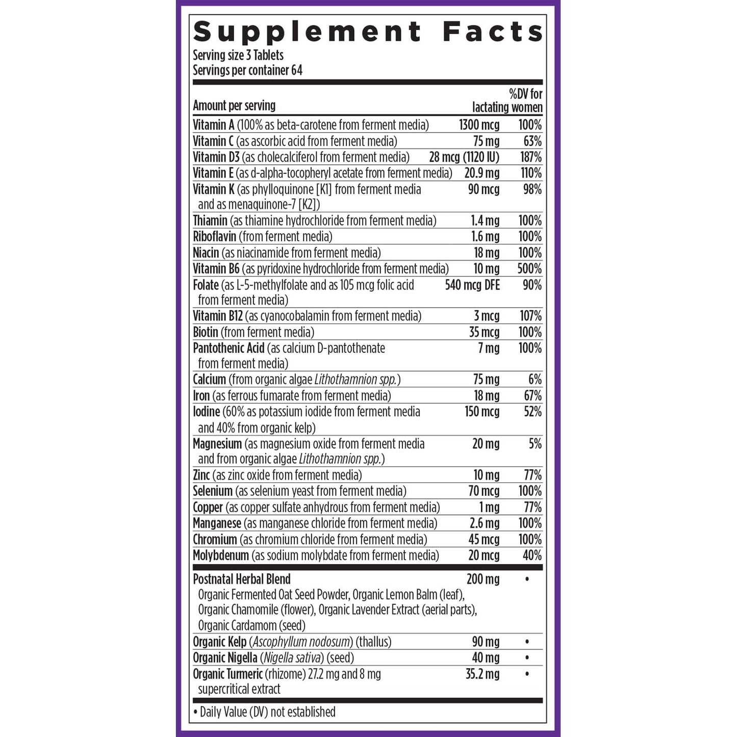 New Chapter, Postnatal Vitamins Lactation Supplement, Complete Multivitamin with Fermented Vitamin D3 + B Vitamins, Made with Organic Vegetables & Herbs, Non-GMO Ingredients, 192 Count - Nirvana Guru