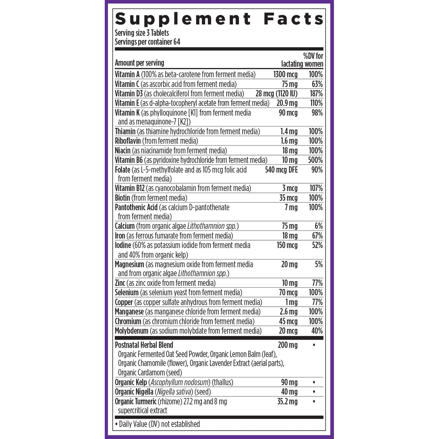 New Chapter, Postnatal Vitamins Lactation Supplement, Complete Multivitamin with Fermented Vitamin D3 + B Vitamins, Made with Organic Vegetables & Herbs, Non-GMO Ingredients, 192 Count - Nirvana Guru