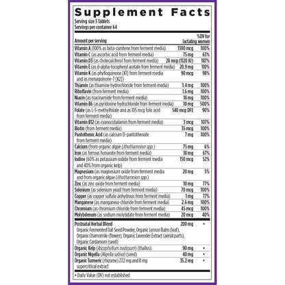 New Chapter, Postnatal Vitamins Lactation Supplement, Complete Multivitamin with Fermented Vitamin D3 + B Vitamins, Made with Organic Vegetables & Herbs, Non-GMO Ingredients, 192 Count - Nirvana Guru
