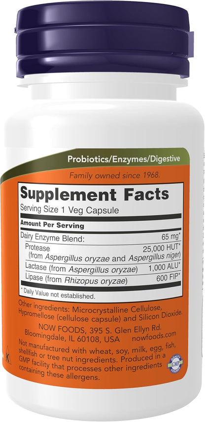 NOW Foods Supplements, Dairy Digest Complete, Digests Lactose, Dairy Proteins and Fats*, Dairy Tolerance Enzymes*, 90 Veg Capsules - Nirvana Guru