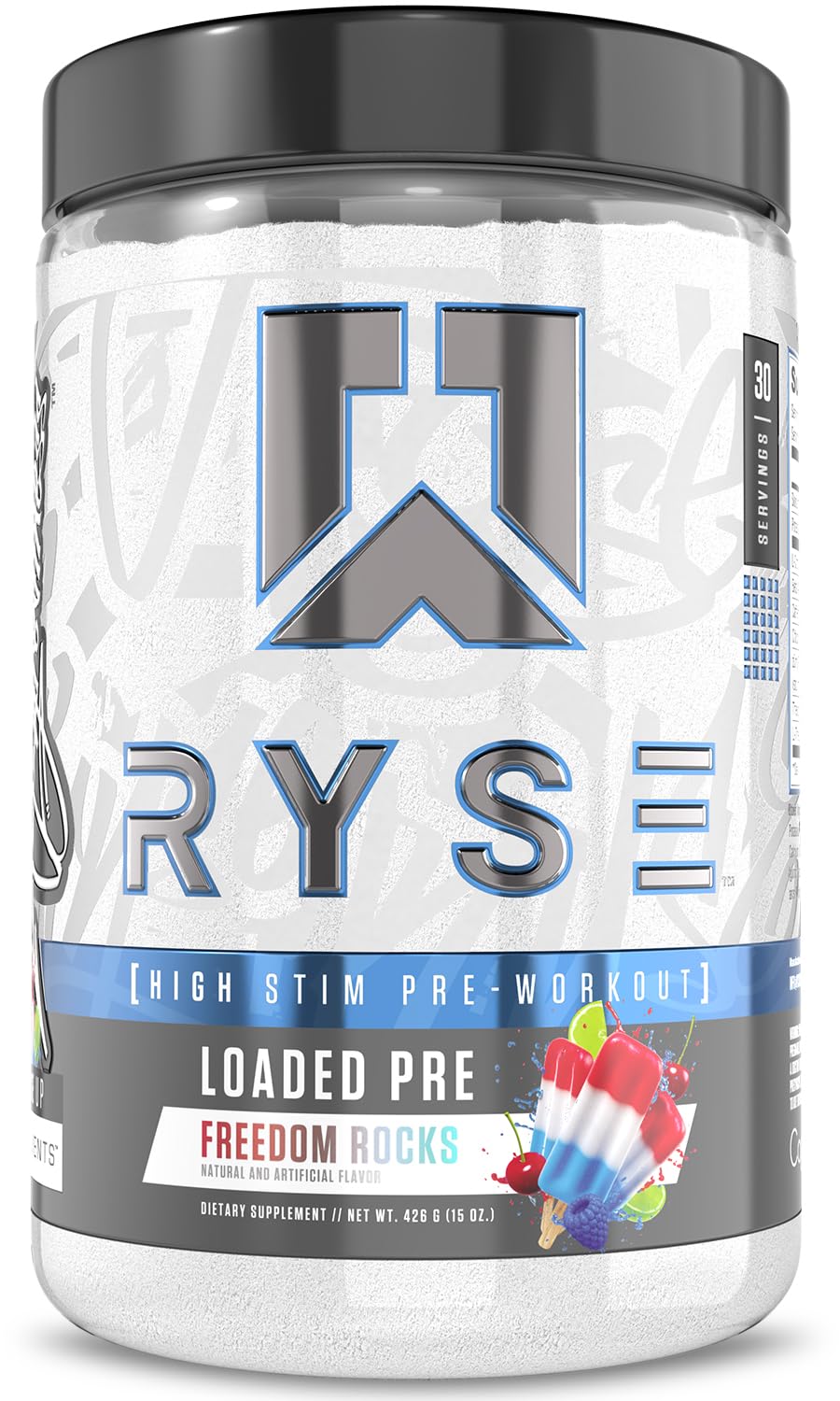 RYSE Loaded Pre Workout Powder - Ring Pop Cherry - Daily Pre-Workout for Men & Women with 325mg Caffeine, Beta Alanine, and Citrulline for Pump, Focus, and Energy - 30 Servings Nirvana Guru