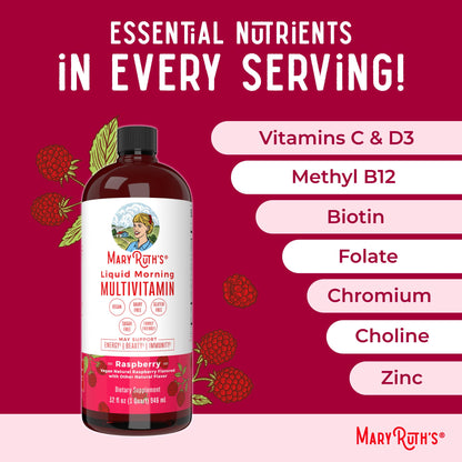 Multivitamin for Women, Men & Kids by MaryRuth's | Liquid Morning Multivitamin | Mens, Womens Vitamins | Vitamin A C D E B6 B12 Biotin Zinc | Beauty | Vegan | Non-GMO | Gluten Free | 15 Servings - Nirvana Guru