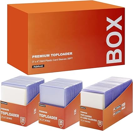 Arjiekwei 3"X4" Card Sleeves Top Loaders for Cards, Baseball Card Protectors Hard Plastic, Premium Toploaders for Cards, Card Holder for Sports Baseball Trading Football Game Cards (100 Top Loaders) nirvanaguru
