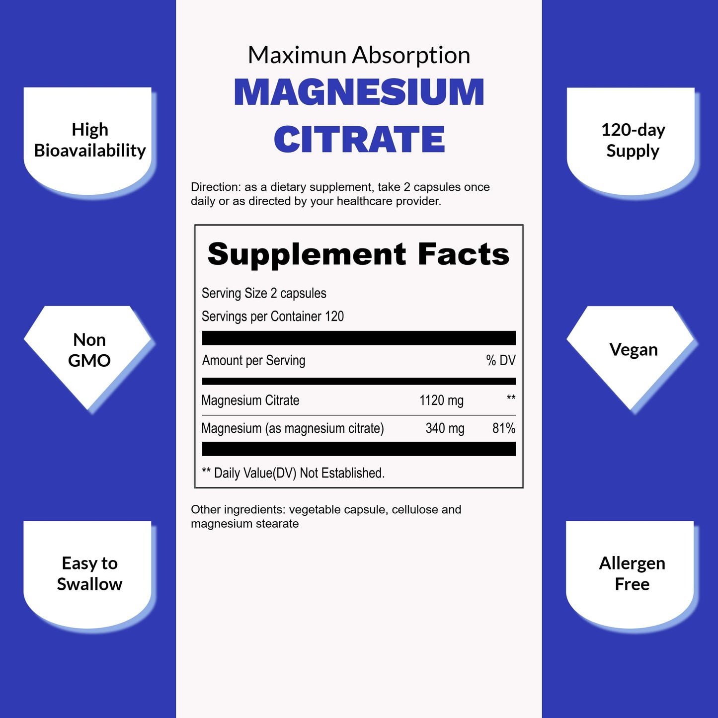 UpNourish Magnesium Supplement - 10 in 1 Magnesium Complex - Full Spectrum Magnesium Mineral Supplements with Glycinate, Citrate, Taurate, Malate, Carbonate, Oxide and More, 240 Vegan Capsules Nirvana Guru