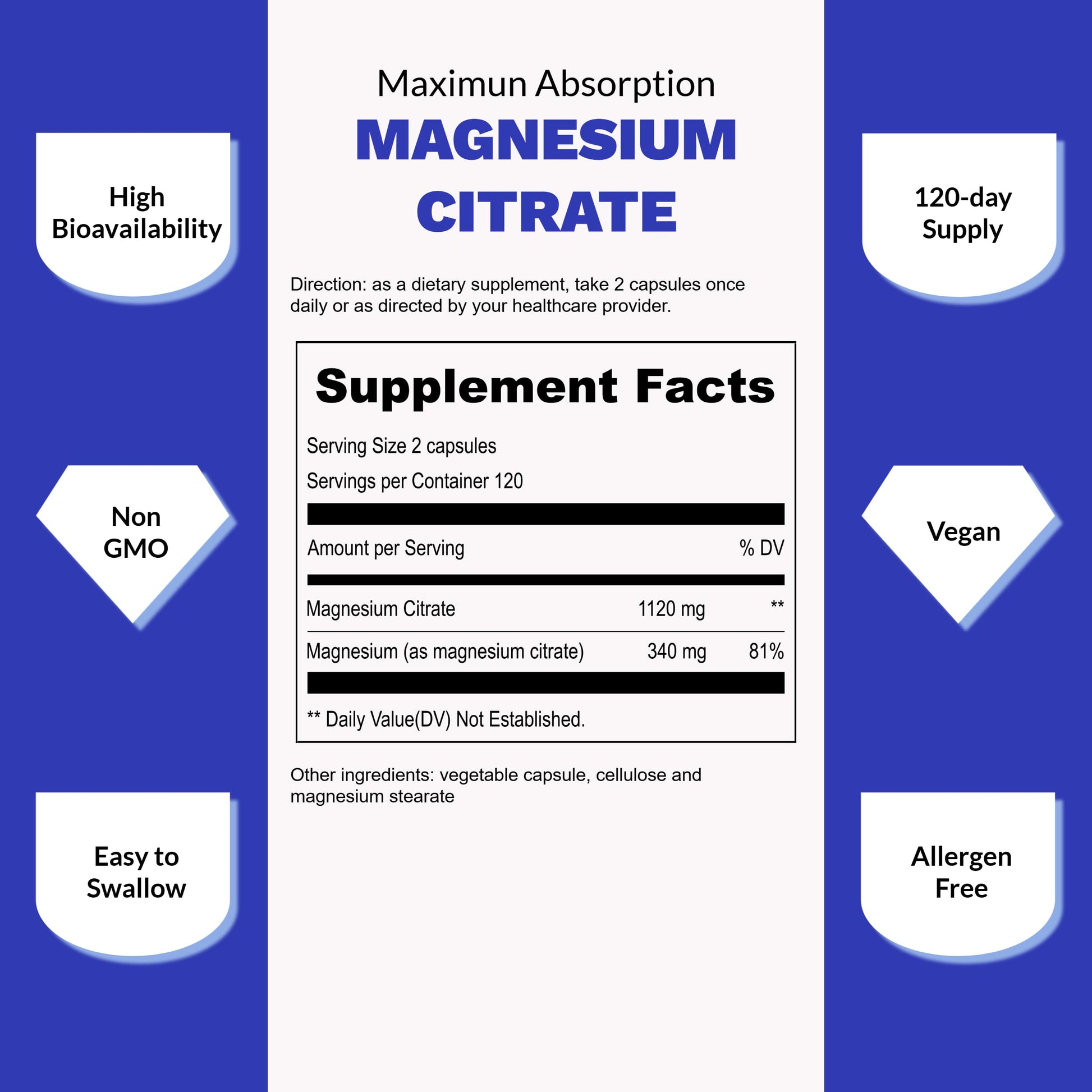 UpNourish Magnesium Supplement - 10 in 1 Magnesium Complex - Full Spectrum Magnesium Mineral Supplements with Glycinate, Citrate, Taurate, Malate, Carbonate, Oxide and More, 240 Vegan Capsules Nirvana Guru