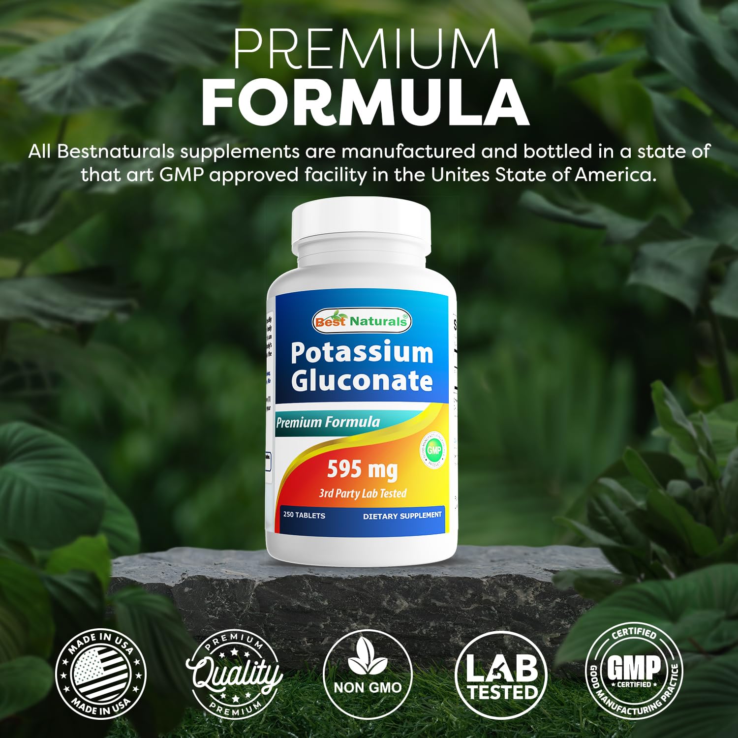 Best Naturals Potassium Gluconate Supplement 595 Mg Tablet, 250Count Nirvana Guru