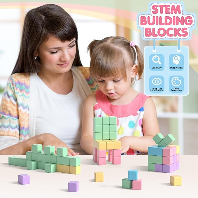 32pcs Magnetic Blocks Building Cubes for Toddlers, Classroom Must Haves Creative Learning Kids Gifts, Preschool Montessori Sensory Autism Magnet Toys for Boys and Girls Ages 3 4 5 6 nirvanaguru