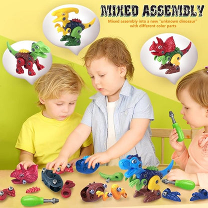 Dinosaur Toys for 3, 4, 5, 6, 7 Year Old Boys, Take Apart Toys with Electric Drill for Kids, STEM Educational Construction Building Toy, Ideal Birthday Christmas Easter Gifts, Incl Tyrannosaurus Rex nirvanaguru