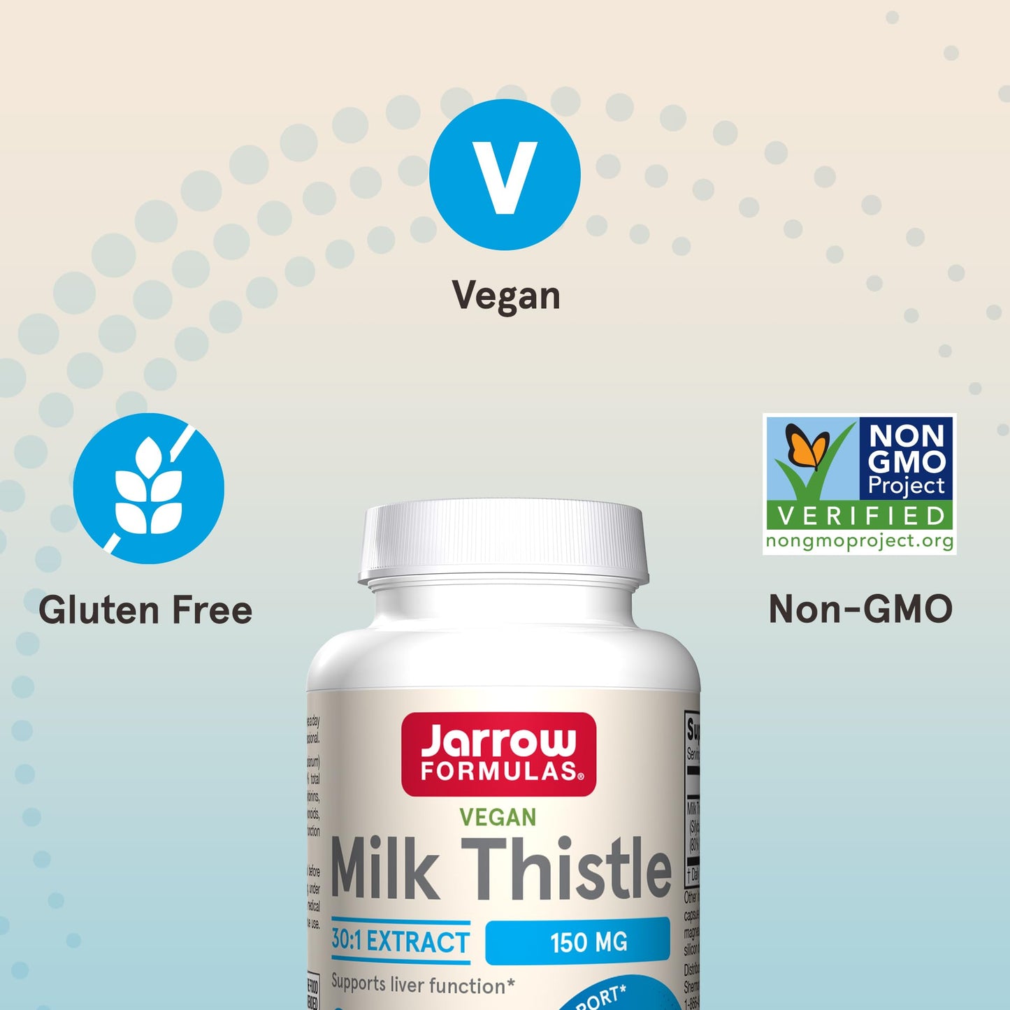 Jarrow Formulas Milk Thistle 150 mg With 30:1 Standardized Silymarin Extract, Dietary Supplement for Liver Function Support, 200 Veggie Capsules, 66-200 Day Supply - Nirvana Guru