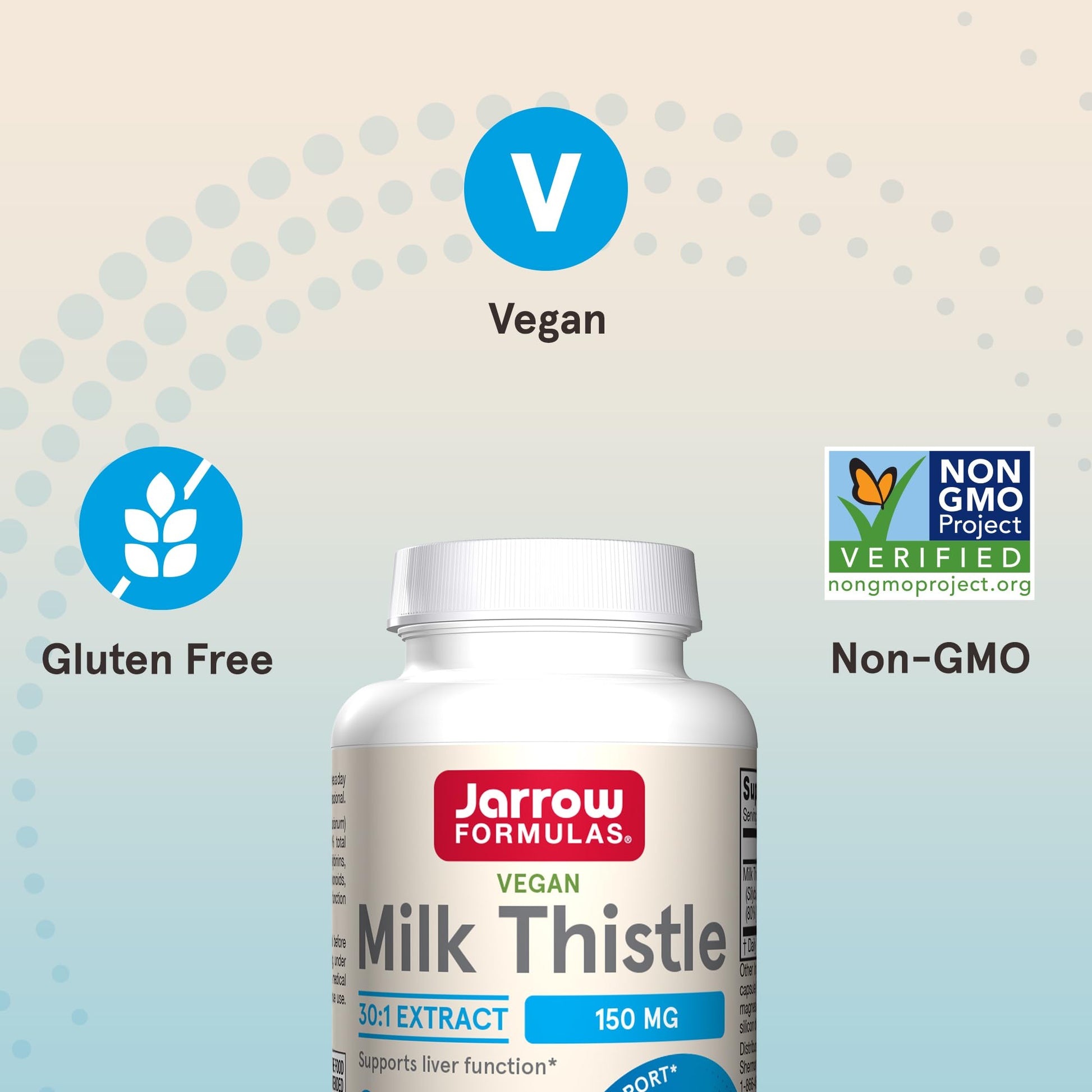 Jarrow Formulas Milk Thistle 150 mg With 30:1 Standardized Silymarin Extract, Dietary Supplement for Liver Function Support, 200 Veggie Capsules, 66-200 Day Supply - Nirvana Guru