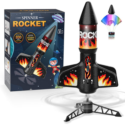 Rocket Launcher for Kids, Self Launching Motorized Air Rocket Toy, Outdoor Toys for Ages 8-12, Model Rockets with Parachute Safely Land, Spaceship Launch up to 200 ft Birthday Gifts for Boys Nirvana Guru