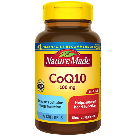 Nature Made CoQ10 100mg, Dietary Supplement for Heart Health Support, 120 Softgels, 120 Day Supply - Nirvana Guru
